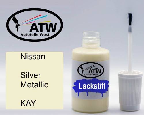 Nissan, Silver Metallic, KAY: 20ml Lackstift, von ATW Autoteile West.